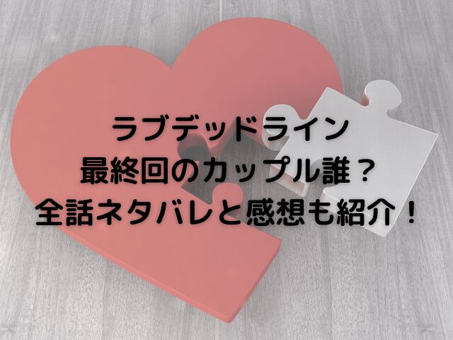 ラブデッドライン最終回のカップル誰？全話ネタバレと感想も紹介！