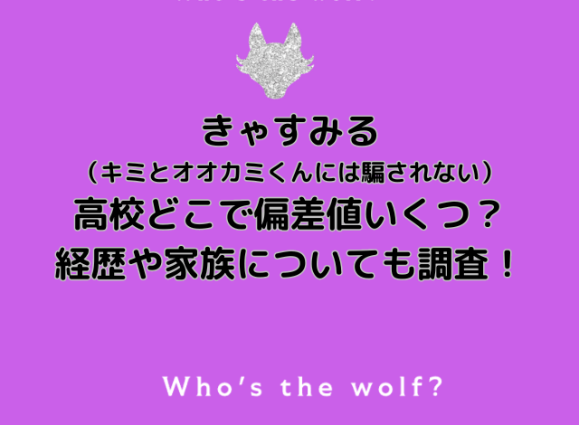 きゃすみるの高校どこで偏差値いくつ？経歴や家族についても調査！