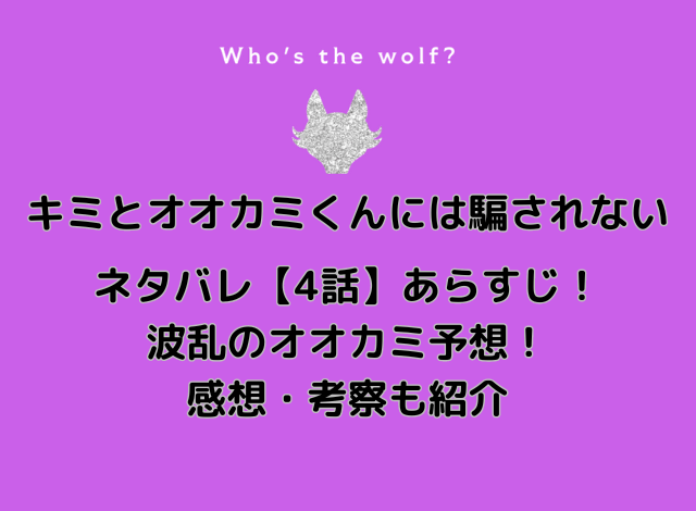 キミとオオカミくんには騙されないネタバレ4話あらすじ！波乱のオオカミ予想と感想も紹介！