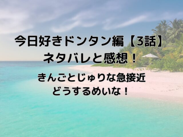 今日好きドンタン編【3話】ネタバレ感想も！きんごとじゅりな急接近でめいあどうする？