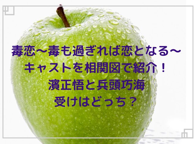 毒恋ドラマのキャスト相関図で紹介！濱正悟と兵頭巧海、受けはどっち？