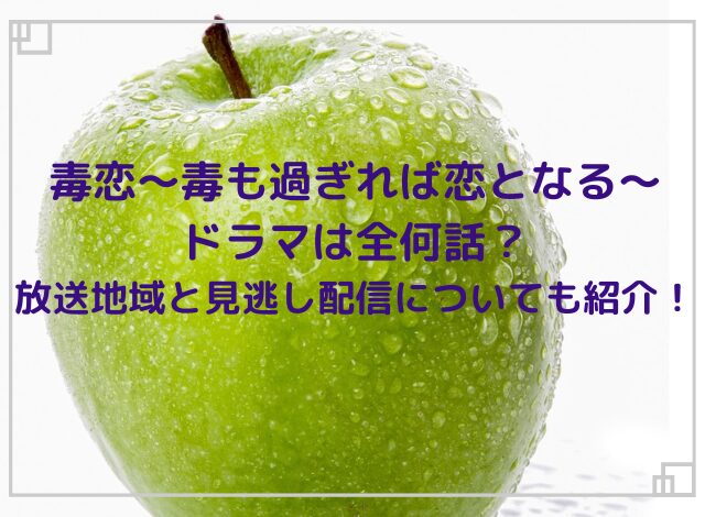 毒恋ドラマ全何話で最終回はいつ？放送地域と見逃し配信についても紹介！