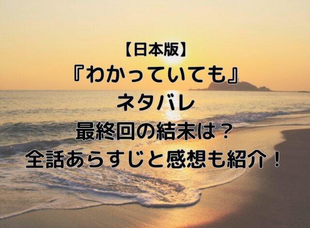 わかっていても日本版ネタバレ最終回の結末は？全話あらすじと感想も紹介！